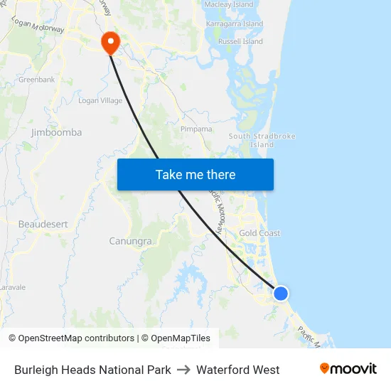 Burleigh Heads National Park to Waterford West map