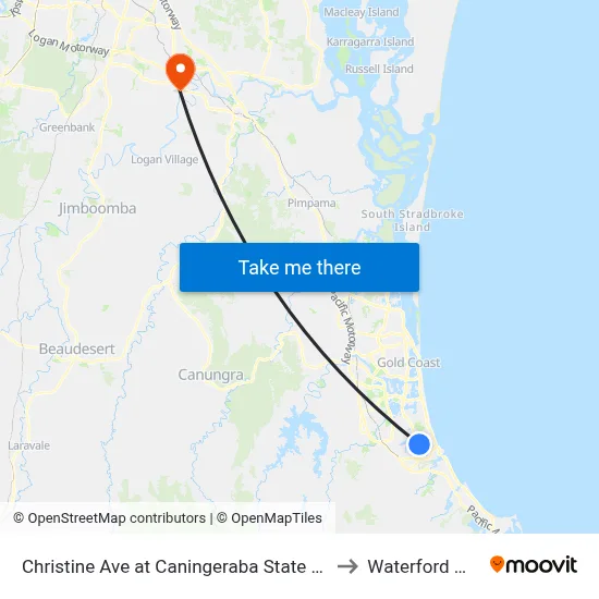 Christine Ave at Caningeraba State School to Waterford West map