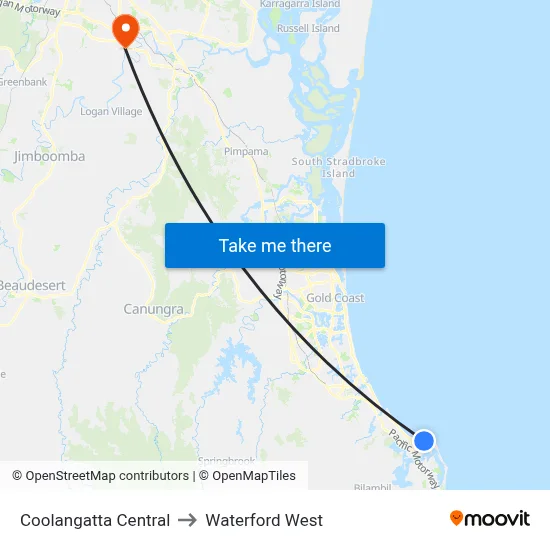 Coolangatta Central to Waterford West map