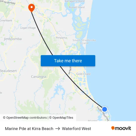 Marine Pde at Kirra Beach to Waterford West map