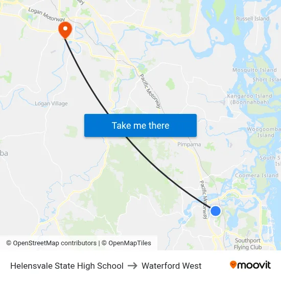 Helensvale State High School to Waterford West map