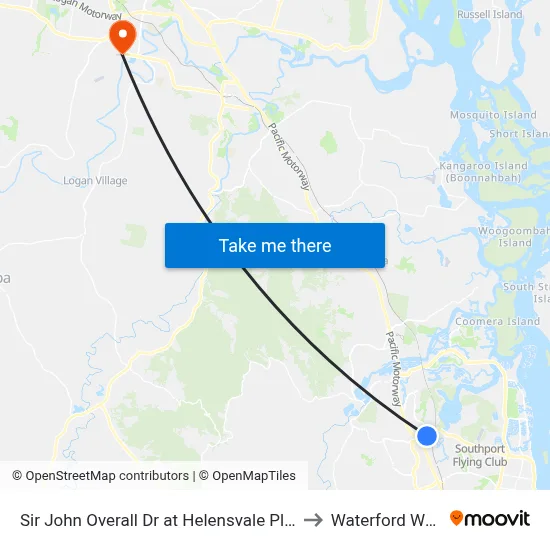 Sir John Overall Dr at Helensvale Plaza to Waterford West map