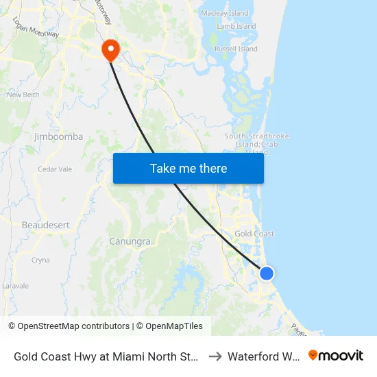 Gold Coast Hwy at Miami North Station to Waterford West map