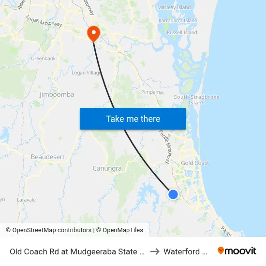 Old Coach Rd at Mudgeeraba State School to Waterford West map