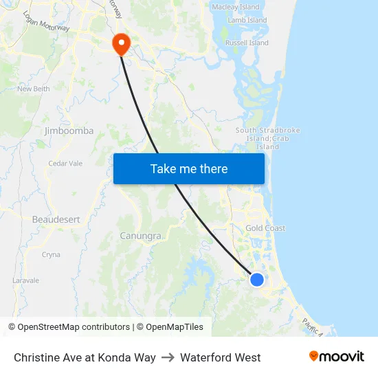 Christine Ave at Konda Way to Waterford West map