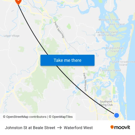 Johnston St at Beale Street to Waterford West map