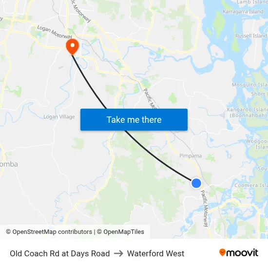 Old Coach Rd at Days Road to Waterford West map