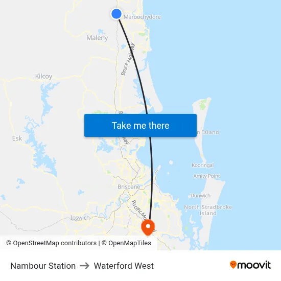 Nambour Station to Waterford West map