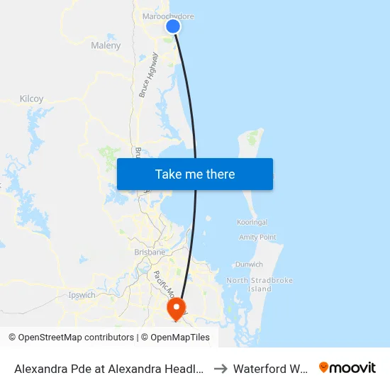 Alexandra Pde at Alexandra Headland to Waterford West map