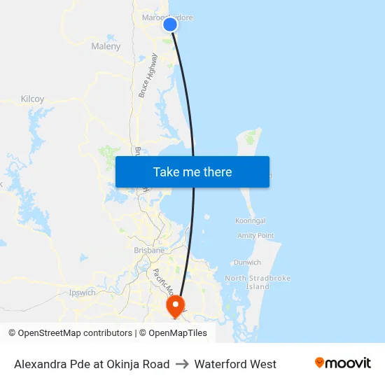 Alexandra Pde at Okinja Road to Waterford West map