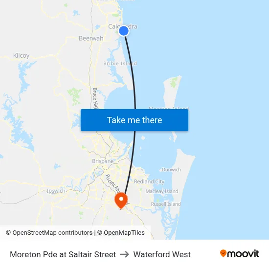 Moreton Pde at Saltair Street to Waterford West map