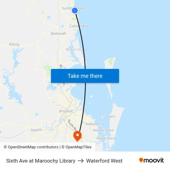 Sixth Ave at Maroochy Library to Waterford West map