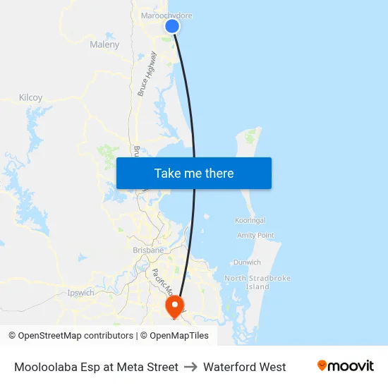 Mooloolaba Esp at Meta Street to Waterford West map