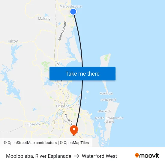 Mooloolaba, River Esplanade to Waterford West map
