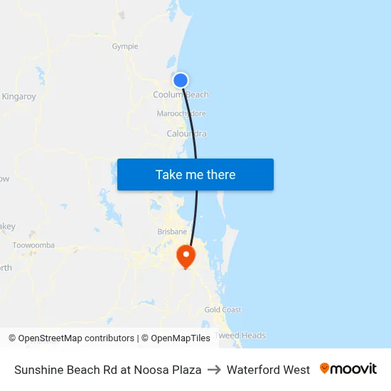 Sunshine Beach Rd at Noosa Plaza to Waterford West map