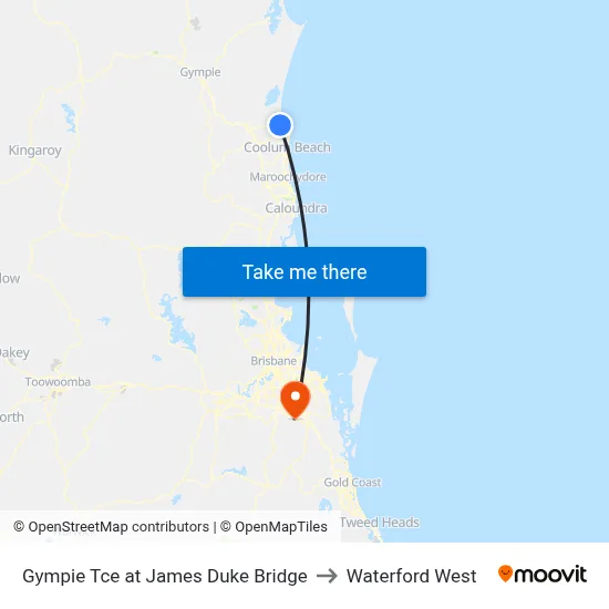 Gympie Tce at James Duke Bridge to Waterford West map
