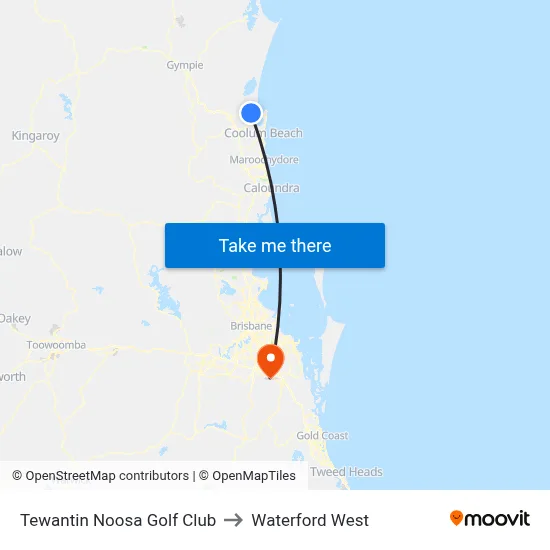 Tewantin Noosa Golf Club to Waterford West map