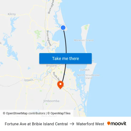 Fortune Ave at Bribie Island Central to Waterford West map