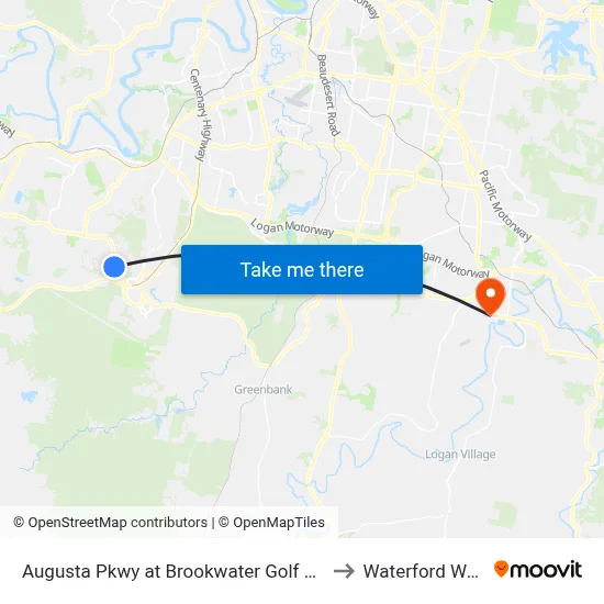 Augusta Pkwy at Brookwater Golf Club to Waterford West map