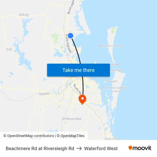 Beachmere Rd at Riversleigh Rd to Waterford West map