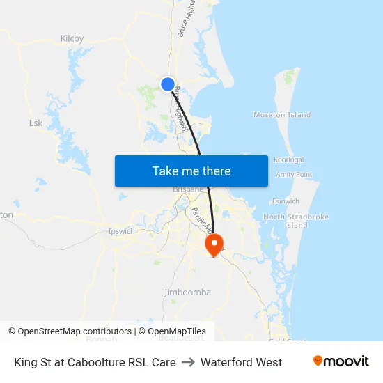 King St at Caboolture RSL Care to Waterford West map