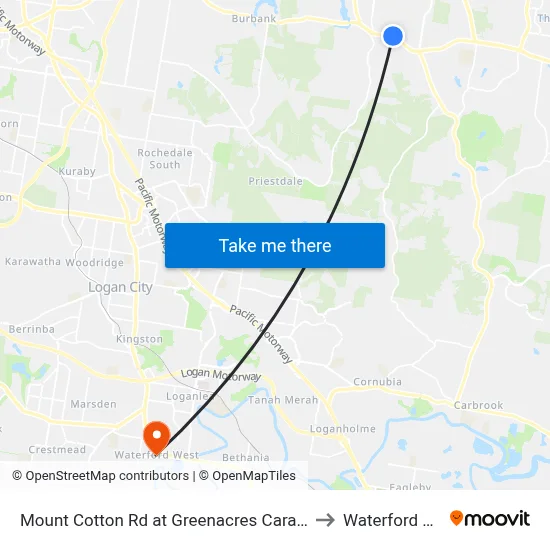 Mount Cotton Rd at Greenacres Caravan Park to Waterford West map