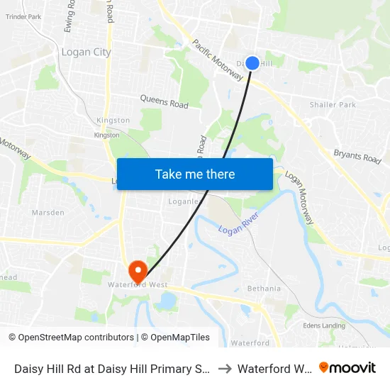 Daisy Hill Rd at Daisy Hill Primary School to Waterford West map