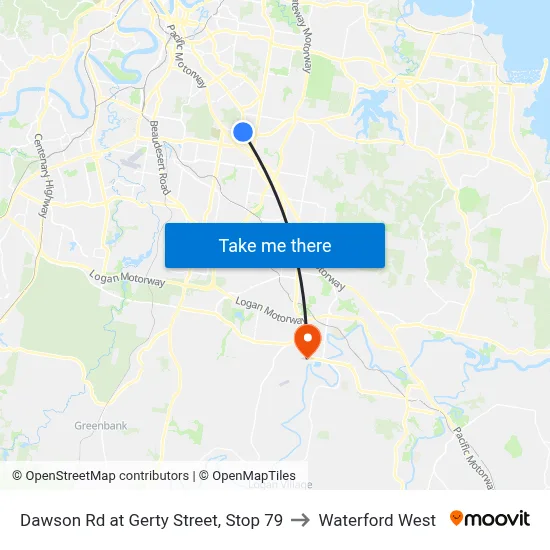 Dawson Rd at Gerty Street, Stop 79 to Waterford West map