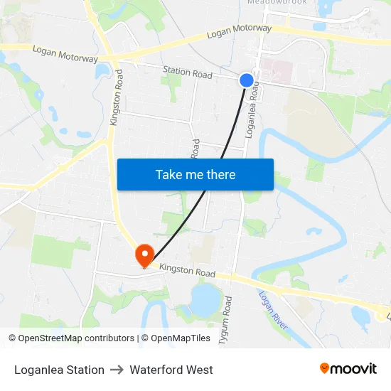 Loganlea Station to Waterford West map