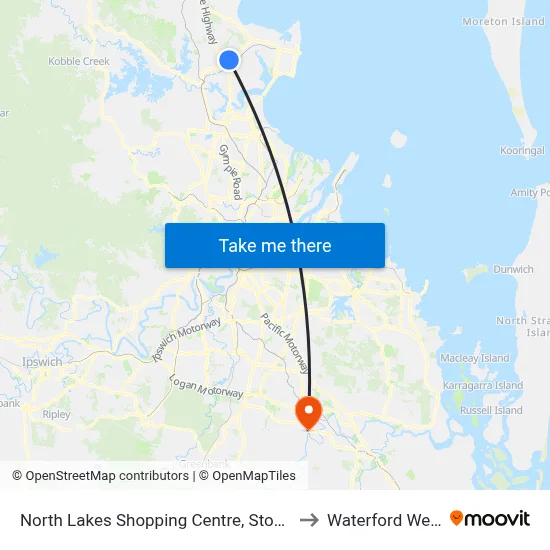 North Lakes Shopping Centre, Stop B to Waterford West map