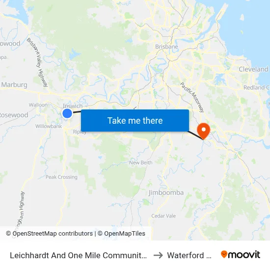Leichhardt And One Mile Community Centre to Waterford West map