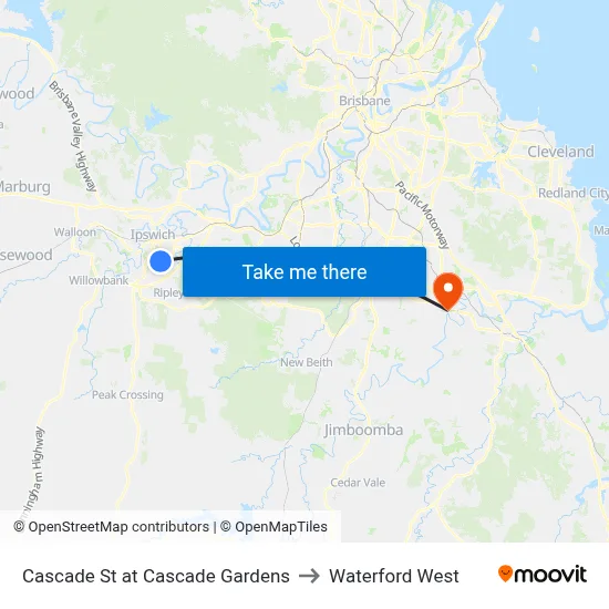 Cascade St at Cascade Gardens to Waterford West map