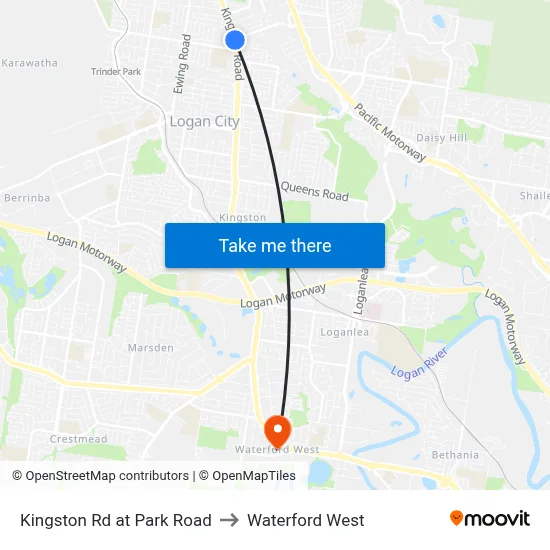 Kingston Rd at Park Road to Waterford West map