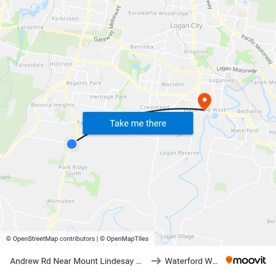 Andrew Rd Near Mount Lindesay Hwy to Waterford West map