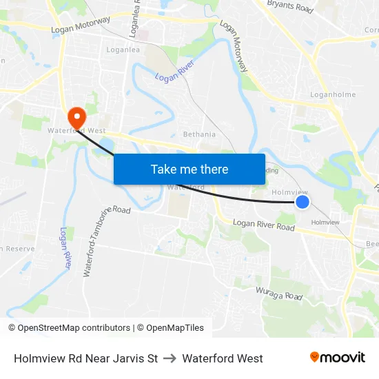 Holmview Rd Near Jarvis St to Waterford West map