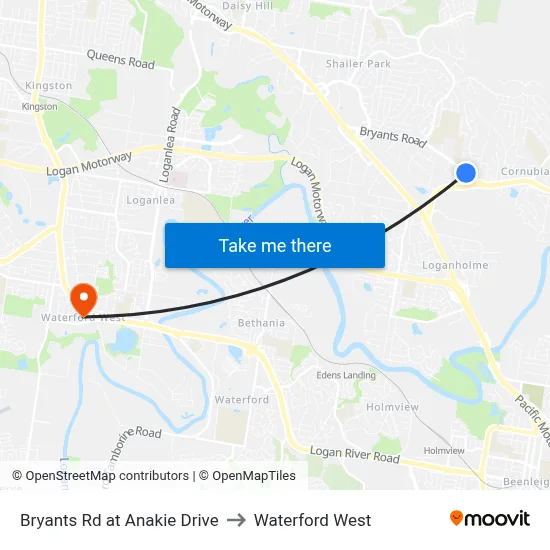 Bryants Rd at Anakie Drive to Waterford West map