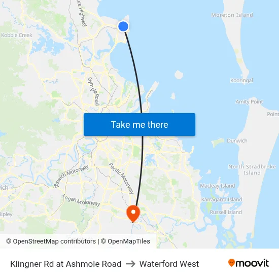 Klingner Rd at Ashmole Road to Waterford West map