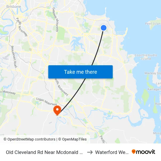 Old Cleveland Rd Near Mcdonald Rd to Waterford West map