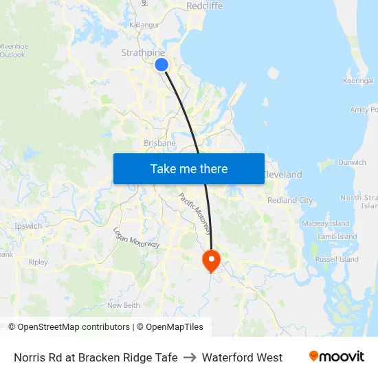 Norris Rd at Bracken Ridge Tafe to Waterford West map