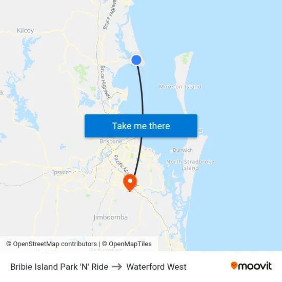 Bribie Island Park 'N' Ride to Waterford West map