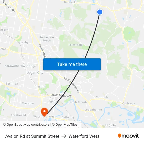 Avalon Rd at Summit Street to Waterford West map