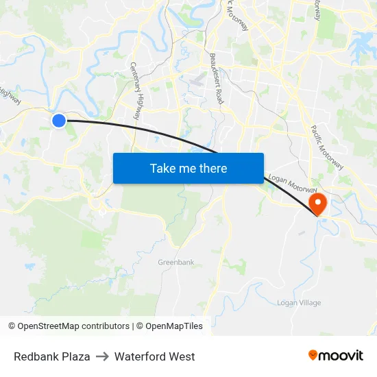 Redbank Plaza to Waterford West map