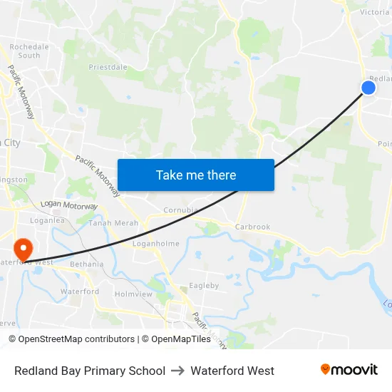 Redland Bay Primary School to Waterford West map