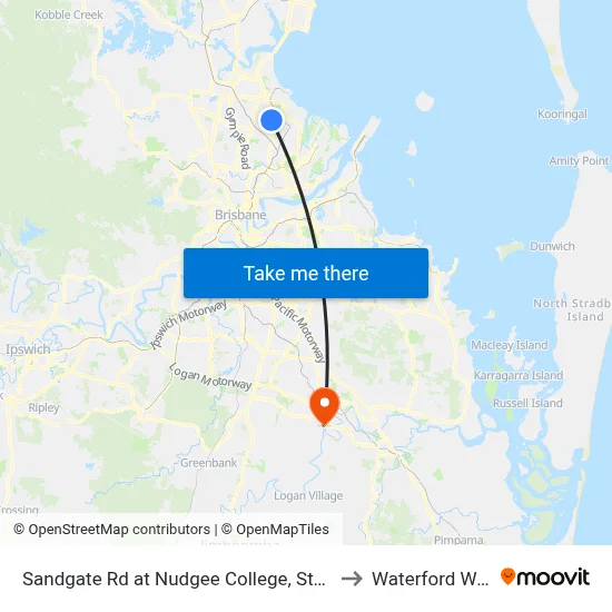 Sandgate Rd at Nudgee College, Stop 17 to Waterford West map
