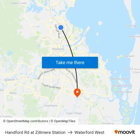 Handford Rd at Zillmere Station to Waterford West map