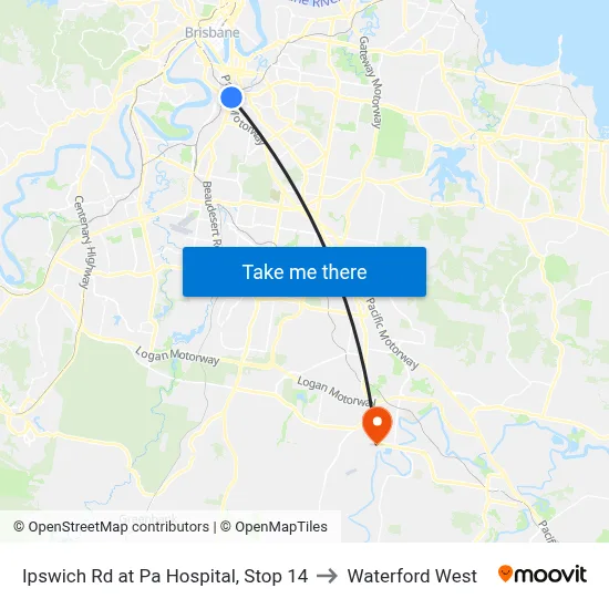 Ipswich Rd at Pa Hospital, Stop 14 to Waterford West map