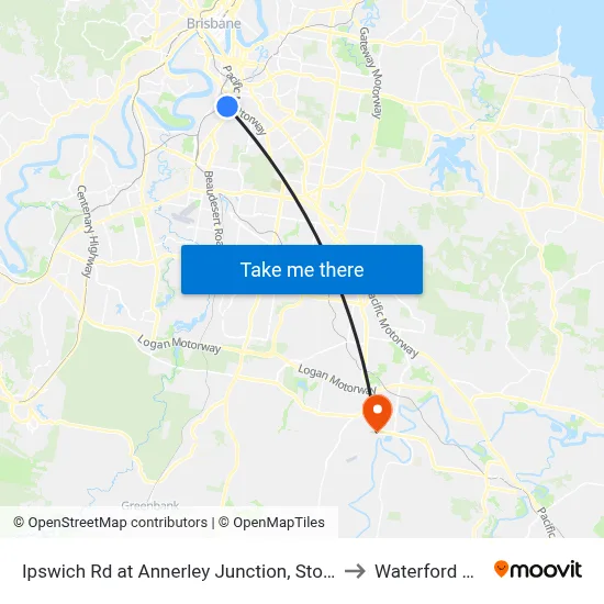 Ipswich Rd at Annerley Junction, Stop 22/21 to Waterford West map