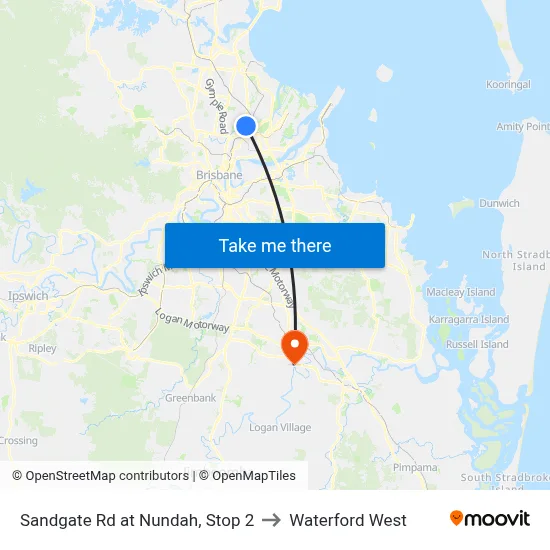 Sandgate Rd at Nundah, Stop 2 to Waterford West map