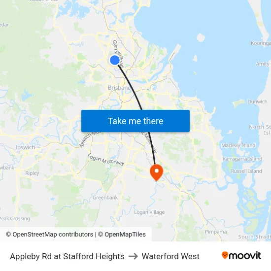 Appleby Rd at Stafford Heights to Waterford West map