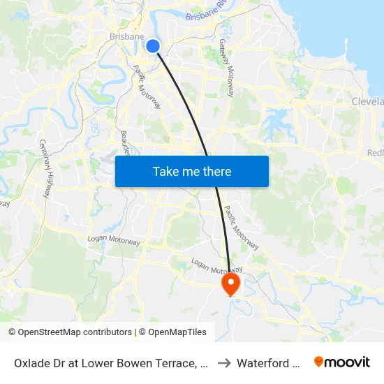 Oxlade Dr at Lower Bowen Terrace, Stop 19 to Waterford West map